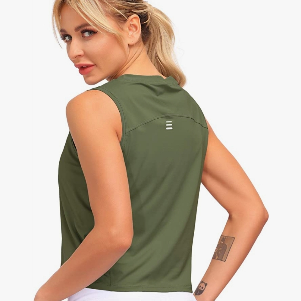 Dragonfit Olive Crop Tank